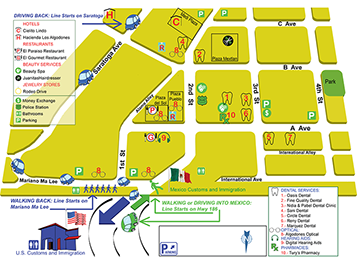 Map Of Los Algodones Mexico Los Algodones