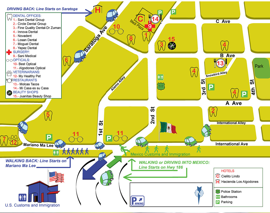 map of Los Algodones